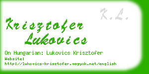 krisztofer lukovics business card